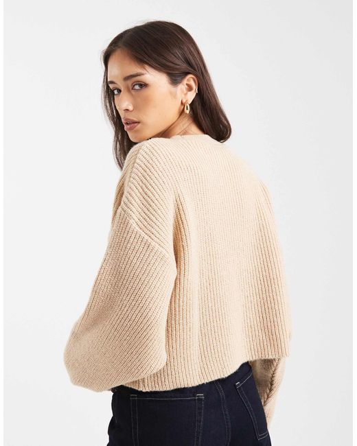 Pull à col ras Miss Selfridge en coloris Natural