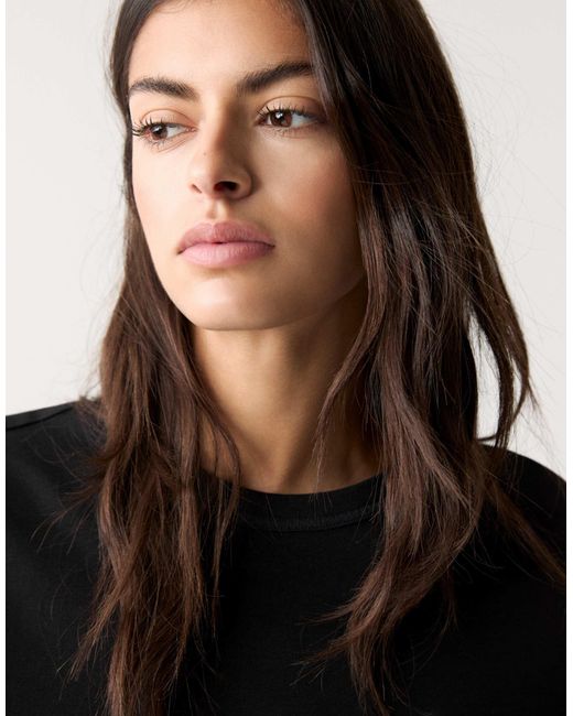Pull&Bear Black – kurzärmliges basic-t-shirt