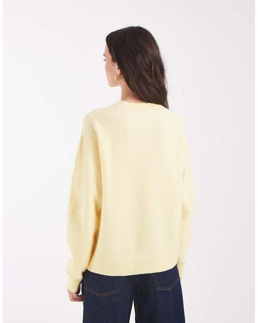 Pieces Natural Long Sleeve Oversized Knitted Jumper