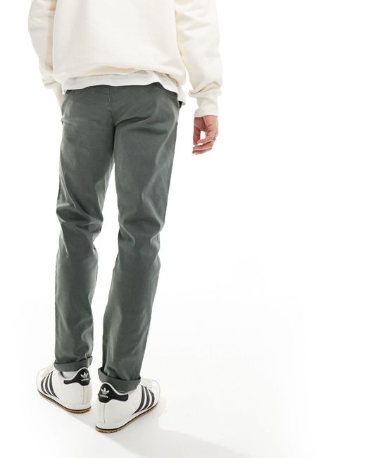 ASOS Gray Tapered Washed Chinos for men