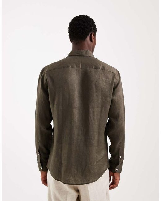 Mango Natural 100% Linen Long Sleeve Shirt for men