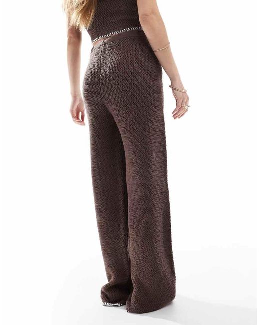 4th & Reckless Gebreide Strandbroek Met Contrasterende Stiksels in het Brown
