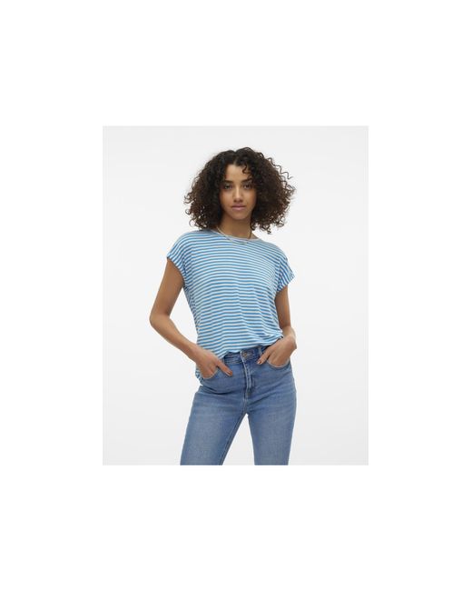 Vero Moda Blue Oversized Stripe T-shirt