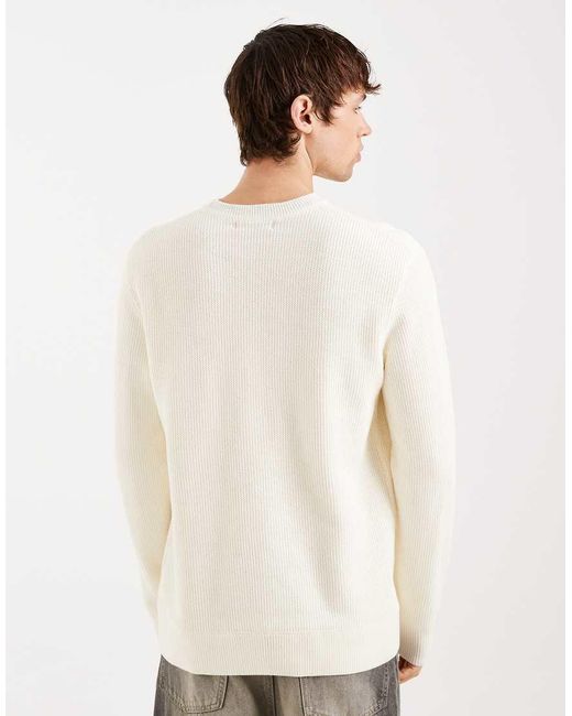 Fred Perry Brown Textured Knit Logo Jumper for men