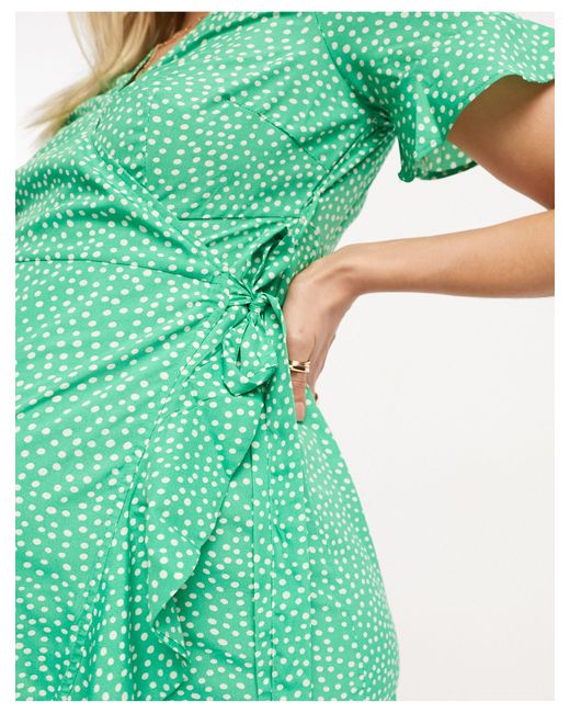Vero Moda Green Wrap Mini Dress