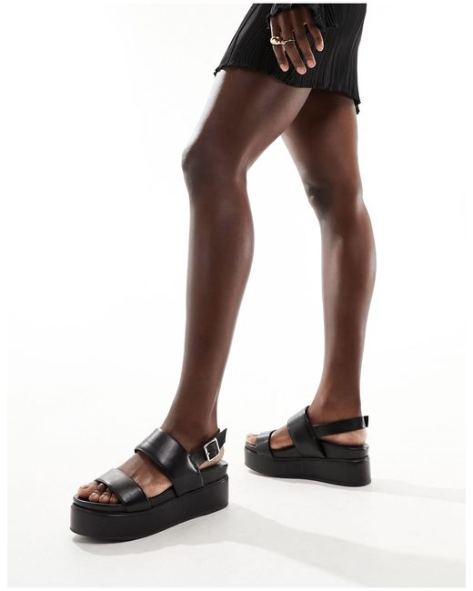 Tucker 2 - sandali neri con suola spessa flatform di ASOS in Black