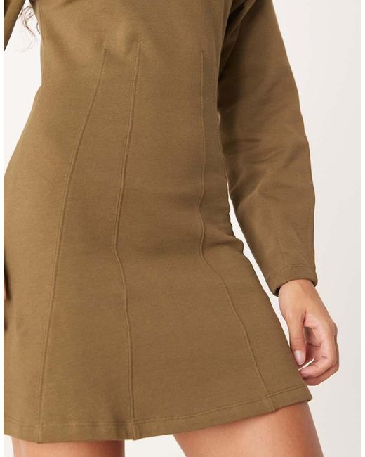ASOS Brown Seam Detail Mini Sweat Dress