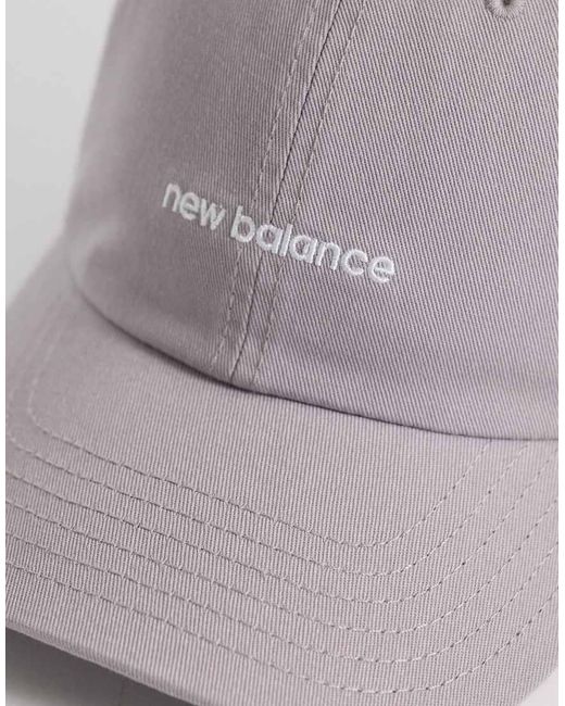 New Balance Gray 6 Panel Linear Logo Cap