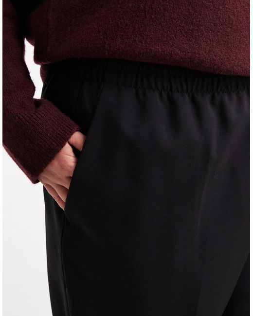 ASOS Black Curve Tailored Pull On Trousers
