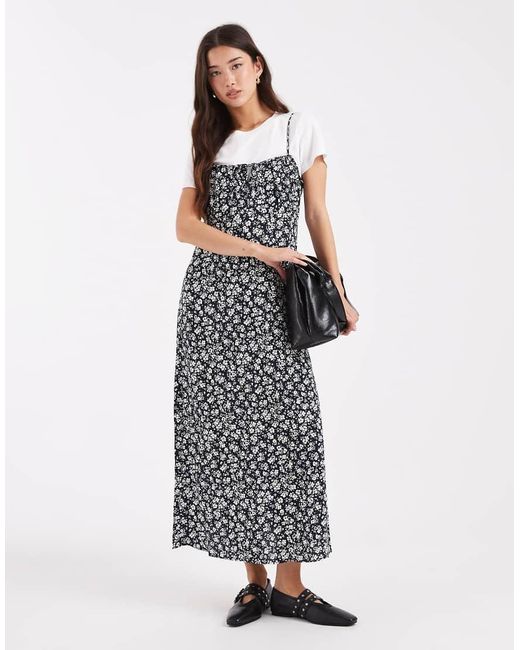 ONLY White Midi Strap Dress