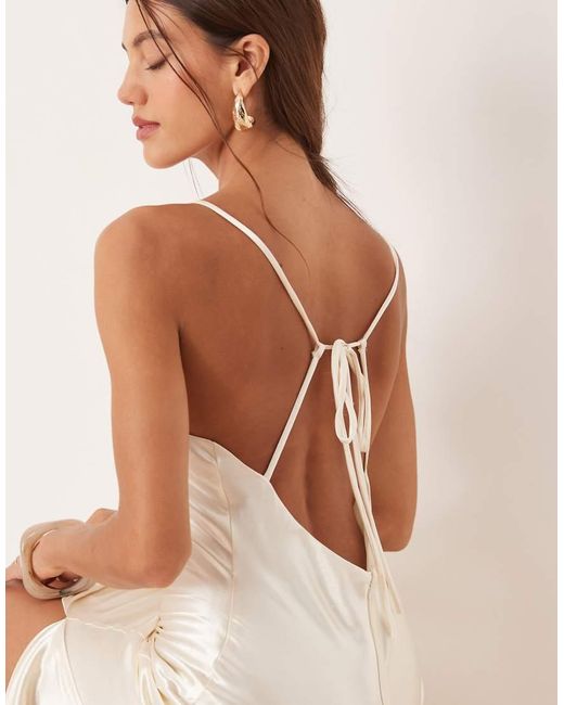 True Decadence Natural Bias Cut Tie Back Maxi Dress
