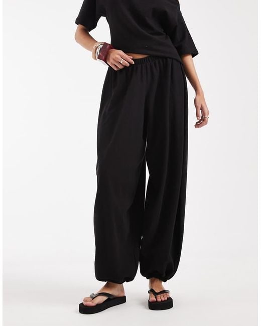 ASOS Black Textured Oversized Balloon Pants