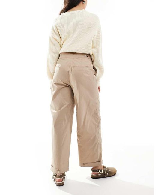 ASOS Rechte Effen Utility Broek in het Natural