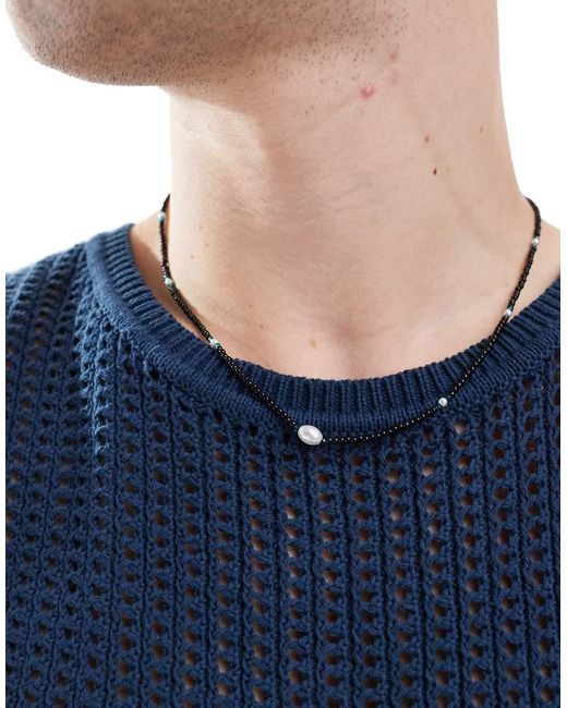 ASOS Ketting Met Statement Kralen in het Blue voor heren