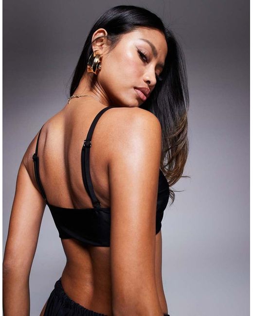 ASOS Black Maya Mix And Match Skinny Crop Bikini Top