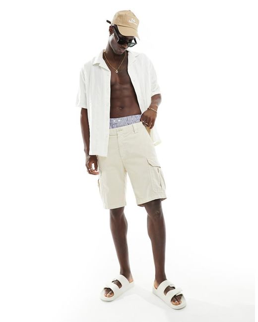 Camisa Blanca A Rayas Holgada De Manga Corta De Plumeti De Abercrombie & Fitch de hombre de color White