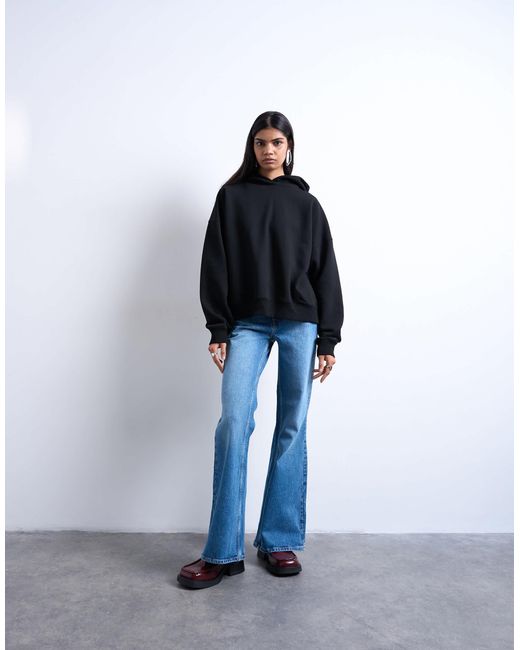 TOPSHOP Blue Pippa Mid Rise Comfort Stretch Flare Jean