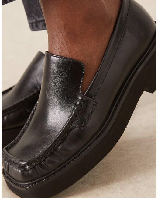 ASOS Black Myrtle Square Toe Loafers