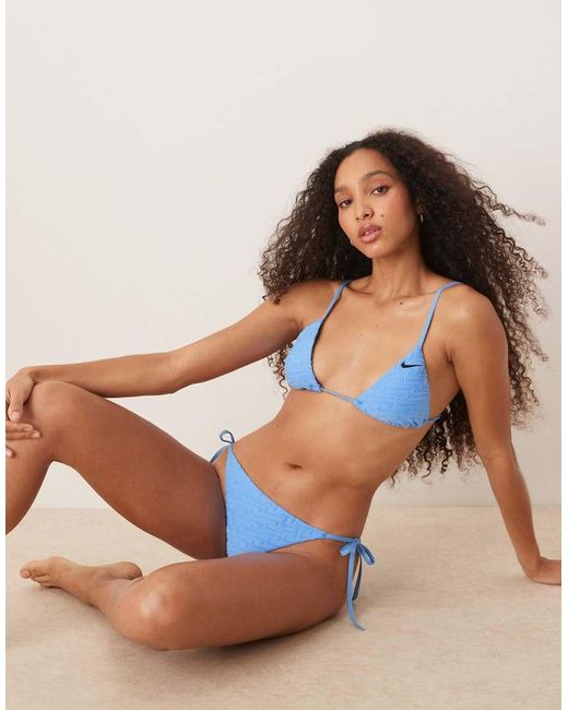 Nike Blue Nike Terry String Bikini Bottom