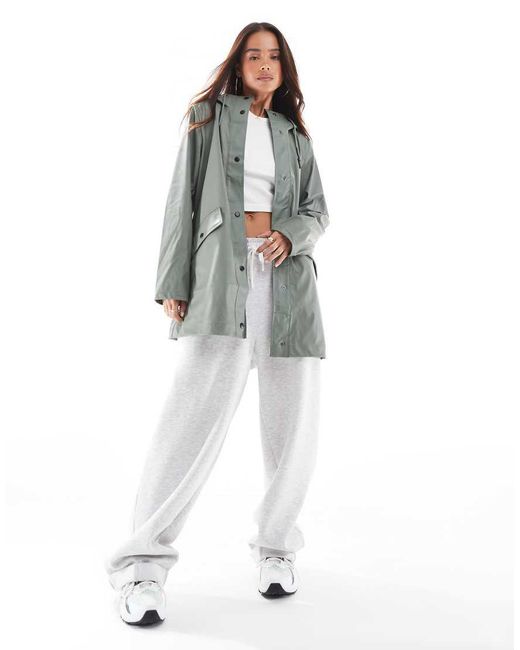 ONLY Gray Hooded Raincoat