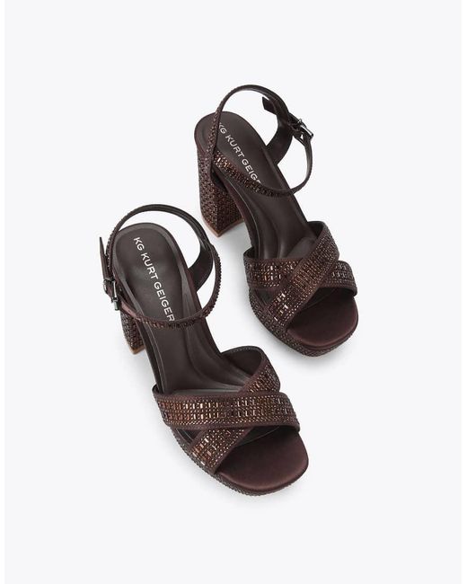 KG by Kurt Geiger Brown Fleur Platform Heeled Sandals