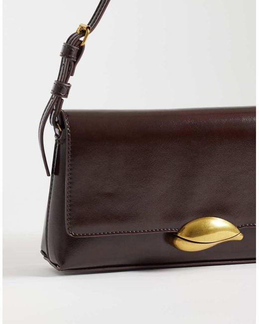 ASOS Brown Shoulder Bag With Hardware