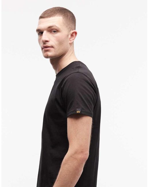 Alpha Industries Black T-shirt With Camo Label Back Print for men