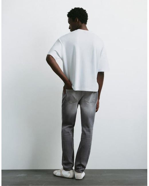 Pull&Bear Slim-Fit Jeans in het Gray voor heren