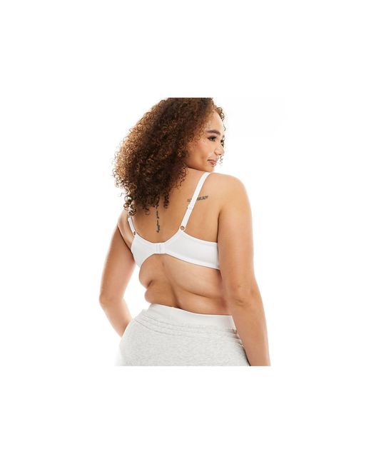 Ivory Rose Curve plain t-shirt bra in white