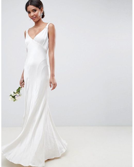 Ghost White Bridesmaid Maxi Dress With Cowl Back