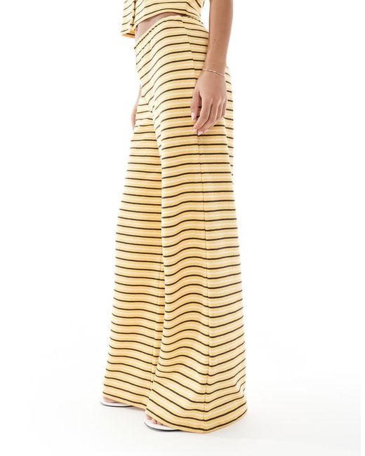 Miss Selfridge Metallic Premium Rib Knit Wide Leg Pants