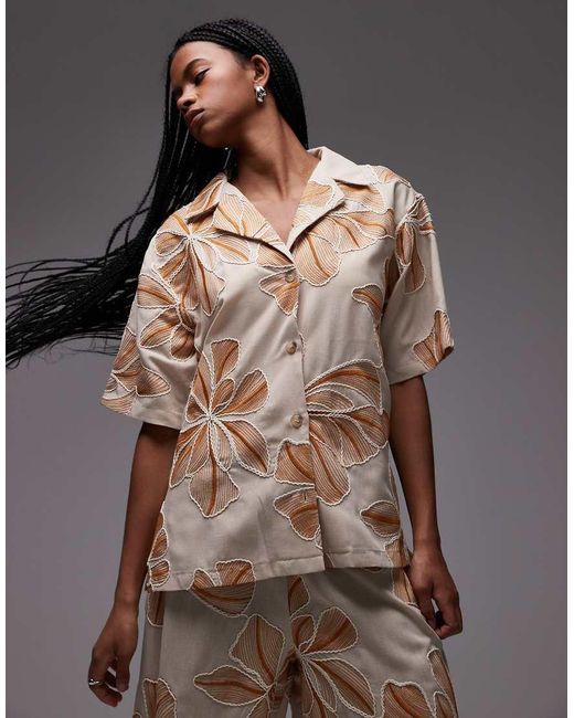 TOPSHOP Resort Overhemd in het Brown
