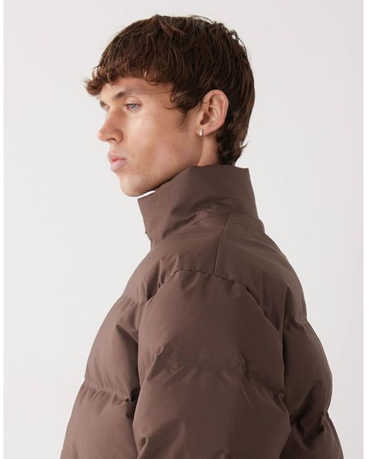 Weekday Brown Cole Puffer Jacket for men