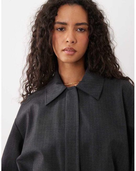 Mango Black Souffle Harrington Jacket Co-Ord