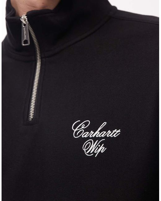 Carhartt Black Longhand Half Zip Sweatshirt for men
