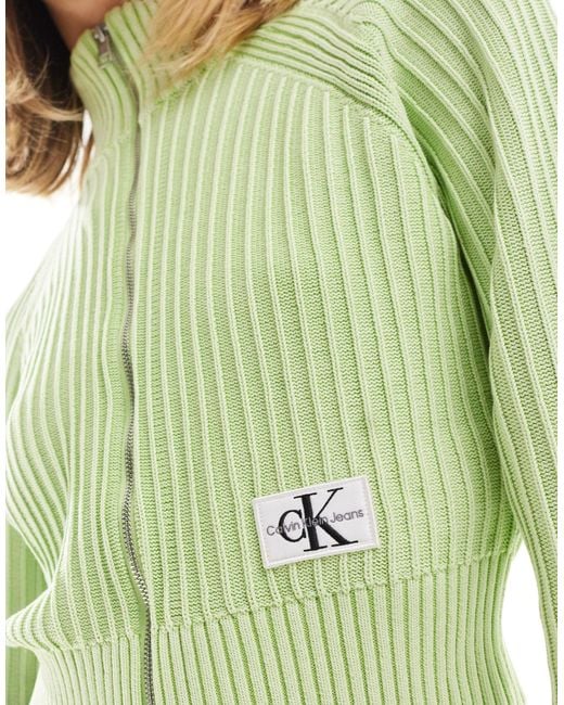 Calvin Klein Gray Monogram Logo Sweater Cardigan