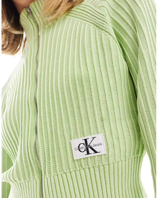 Rebeca verde menta con logo Calvin Klein de color Gray