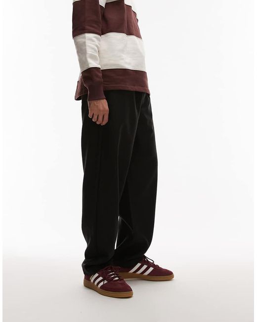 ARKET Black Textured Relaxed Leg Drawstring Trousers for men
