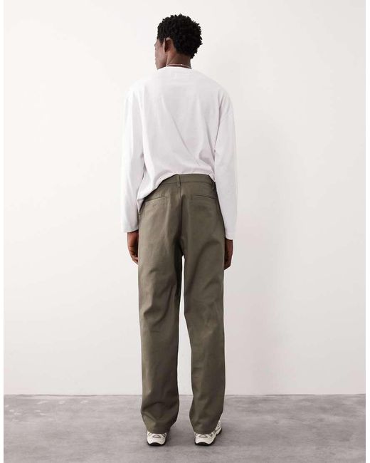 ASOS COLLECTIVE White Straight Fit Carpenter Trousers for men