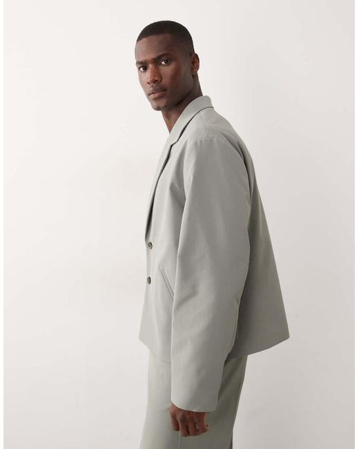 ASOS Gray Boxy Suit Jacket for men
