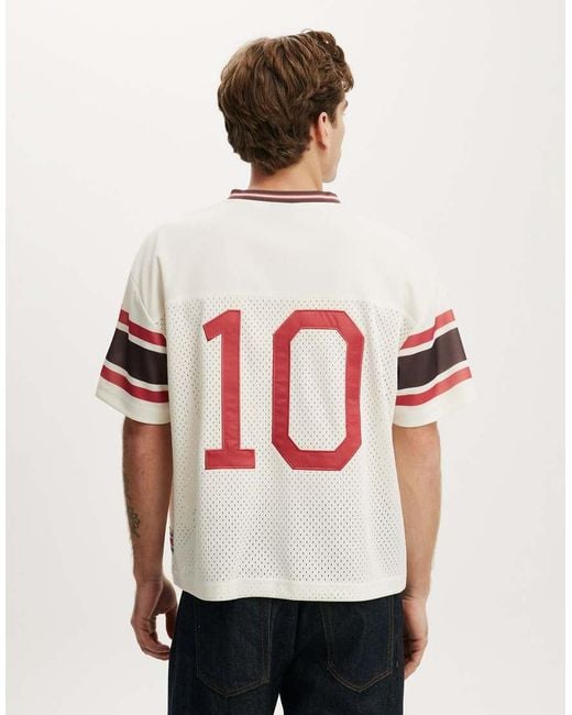 Cotton On White Football Jersey for men