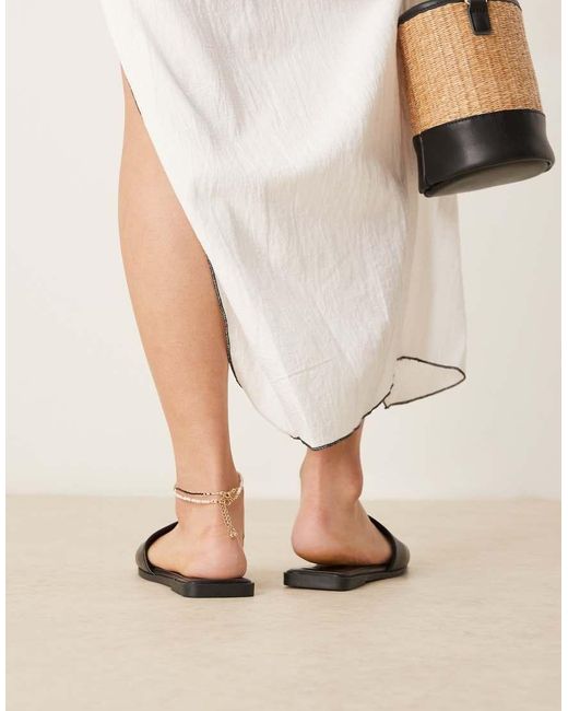 Sandalias Negras Estilo Mules Con Puntera Cuadrada Fig De ASOS de color Natural
