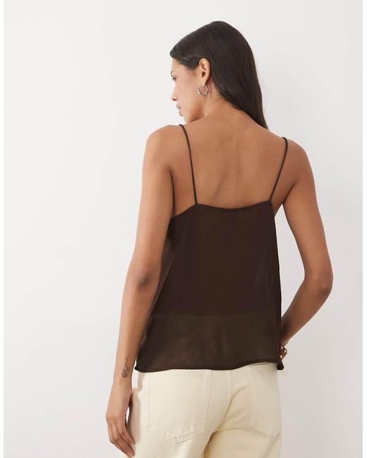 Mango Brown Delicate Embroidered Cami