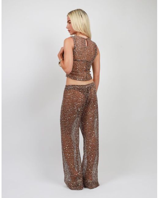 SIMMI Brown Sequin Beach Tank Top