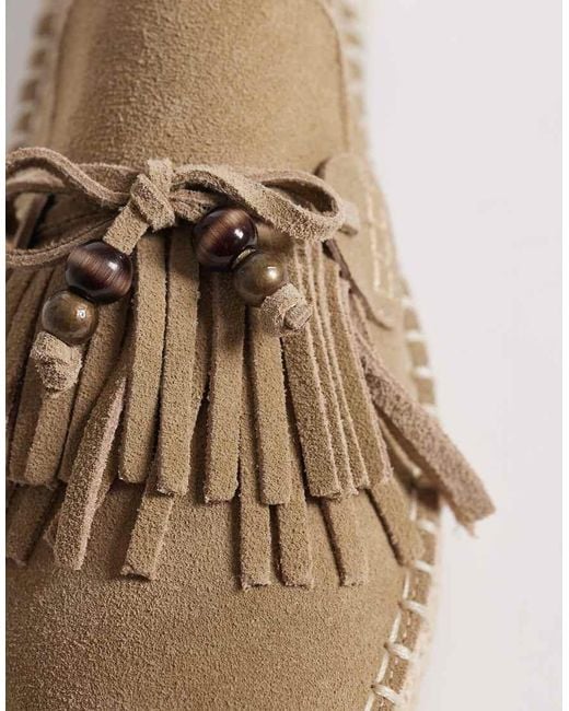 ASOS Brown Joan Espadrille Loafers With Tassels