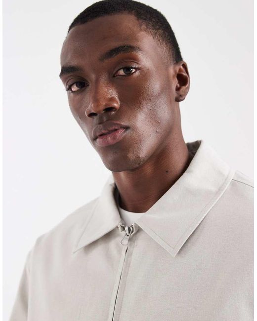 ASOS White Oversized Harrington Jacket for men