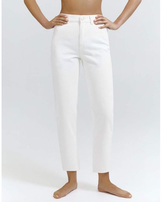 Pull&Bear White Petite High-waist Mom Fit Jeans
