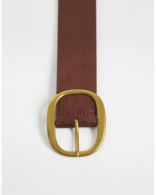 ASOS Brown Waist And Hip Faux Suede Jeans Belt