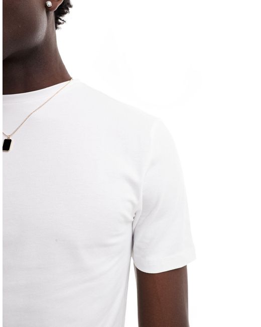 Camiseta ajustada blanca River Island de hombre de color White