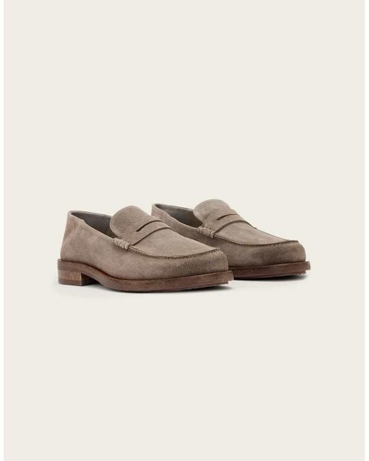 AllSaints Natural Bloom Soft Suede Leather Loafers for men